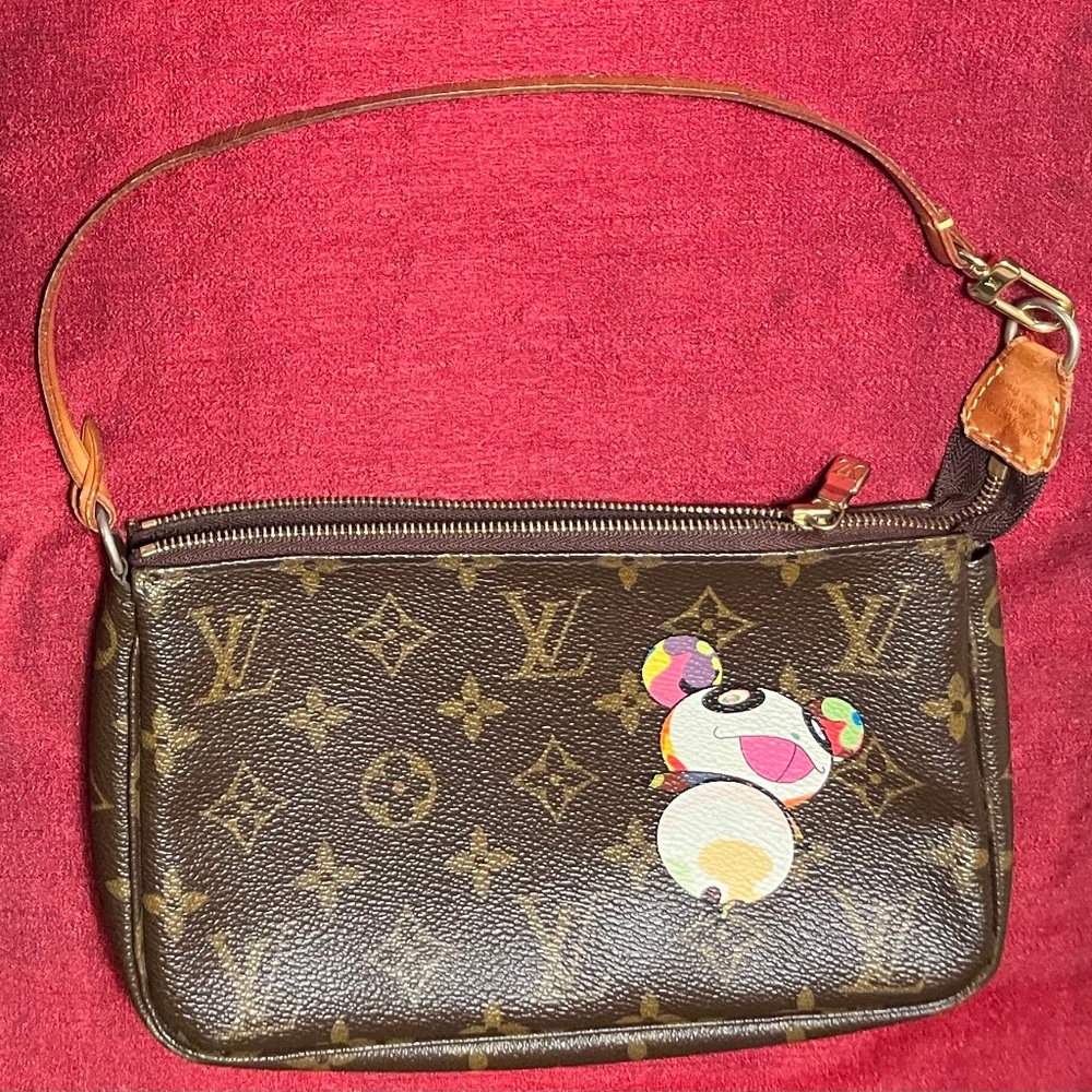 EUC LV x Takashi Murakami Monogram Panda Pochette Accessoires Handbag